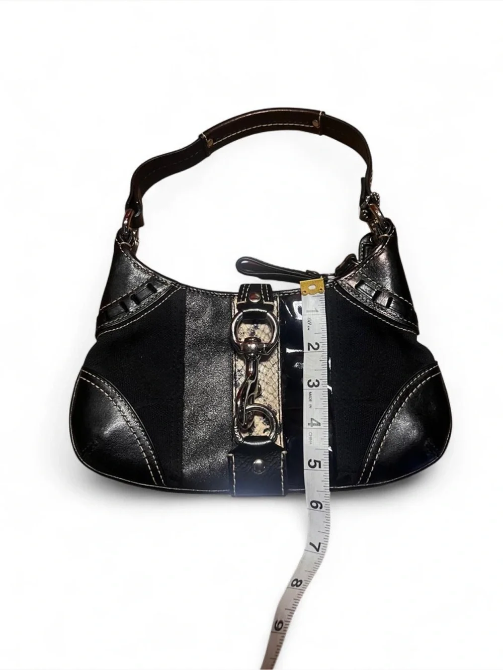 🖤 Rare Vintage Y2K Coach Hamptons Mixed Material Clip Mini Shoulder Bag (2006)